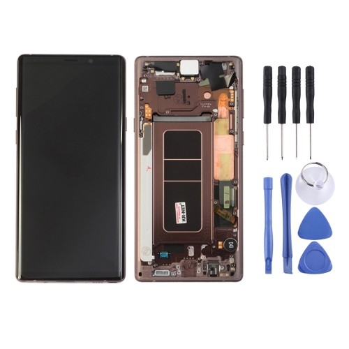 

LCD Screen and Digitizer Full Assembly with Frame for Galaxy Note9 / N960A / N960F / N960V / N960T / N960U(Mocha Gold)