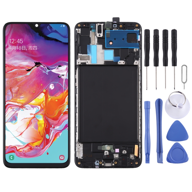 

Original Super AMOLED LCD Screen for Galaxy A70 Digitizer Full Assembly with Frame