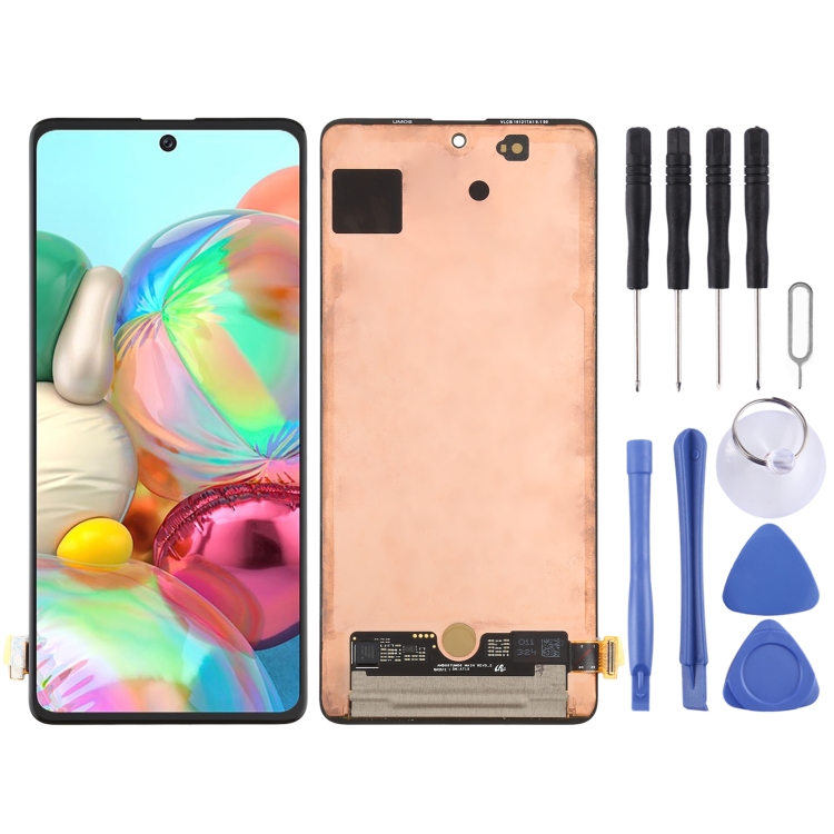 

Original Super AMOLED Material LCD Screen and Digitizer Full Assembly for Galaxy A71(Black)