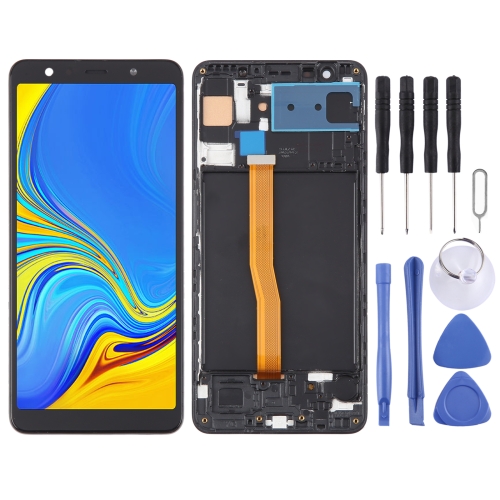 TFT LCD Screen for Samsung Galaxy A7 (2018) / SM-A750F Digitizer Full Assembly with Frame (Black) oem lcd screen for samsung galaxy a32 5g with digitizer full assembly