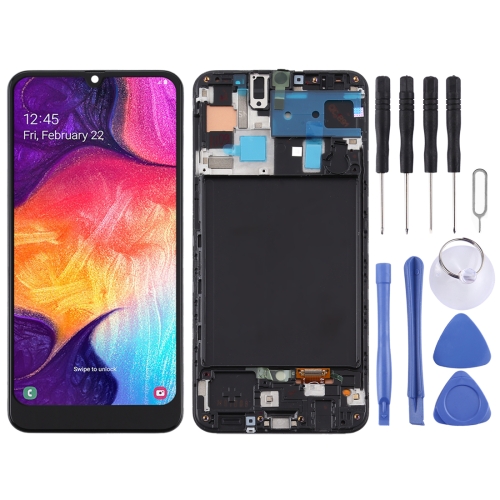 TFT LCD Screen for Samsung Galaxy A50 Digitizer Full Assembly with Frame (Not Supporting Fingerprint Identification)(Black) tft lcd screen for samsung galaxy a50 digitizer full assembly with frame not supporting fingerprint identification black