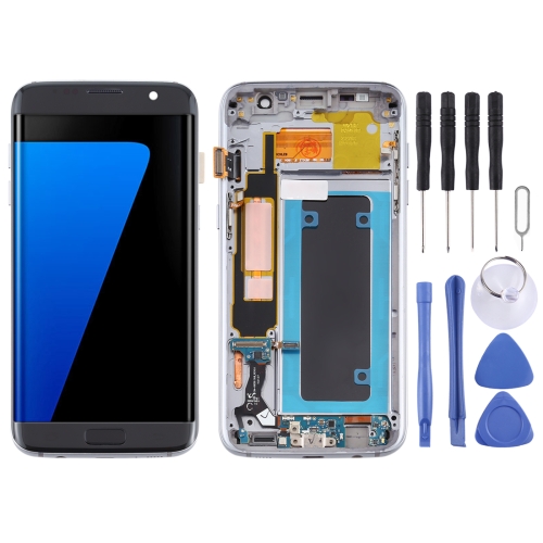 OLED LCD Screen for Samsung Galaxy S7 Edge / SM-G935F Digitizer Full Assembly with Frame (Black) original super amoled lcd screen for samsung galaxy a20e with digitizer full assembly