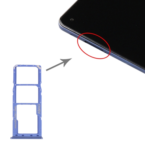 For Samsung Galaxy A21s SIM Card Tray + SIM Card Tray + Micro SD Card Tray (Blue)