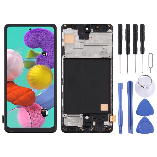 TFT Material LCD Screen and Digitizer Full Assembly With Frame, Not Supporting Fingerprint Identification for Samsung Galaxy A51 4G(Black) oem lcd screen for samsung galaxy a21s sm a217 digitizer full assembly with frame black