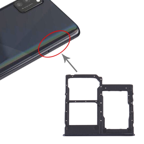 

For Samsung Galaxy A41 / A415 SIM Card Tray + SIM Card Tray + Micro SD Card Tray (Black)