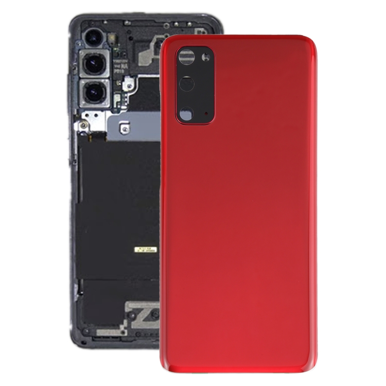 

For Samsung Galaxy S20 Battery Back Cover with Camera Lens Cover(Red)