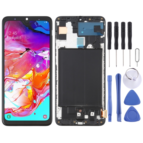 OLED LCD Screen for Samsung Galaxy A70 SM-A705 (6.39 inch) Digitizer Full Assembly with Frame (Black) oem lcd screen for samsung galaxy a21s sm a217 digitizer full assembly with frame black