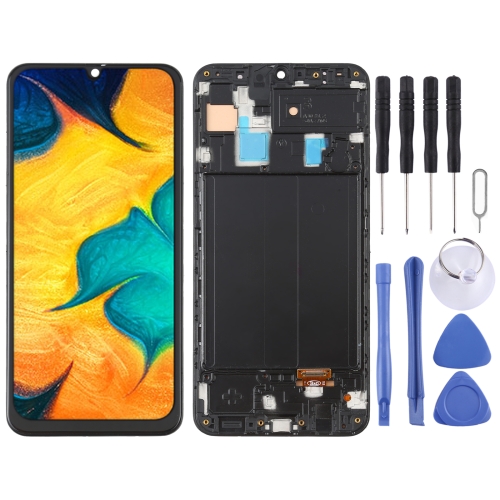 

6.36 inch OLED LCD Screen for Samsung Galaxy A30 SM-A305 Digitizer Full Assembly with Frame (Black)