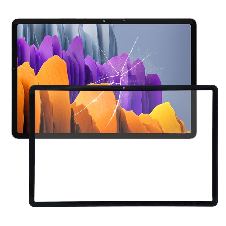 

Front Screen Outer Glass Lens with OCA Optically Clear Adhesive for Samsung Galaxy Tab S7 SM-T870 (Black)