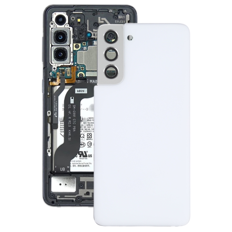 

For Samsung Galaxy S21 5G Battery Back Cover with Camera Lens Cover (White)