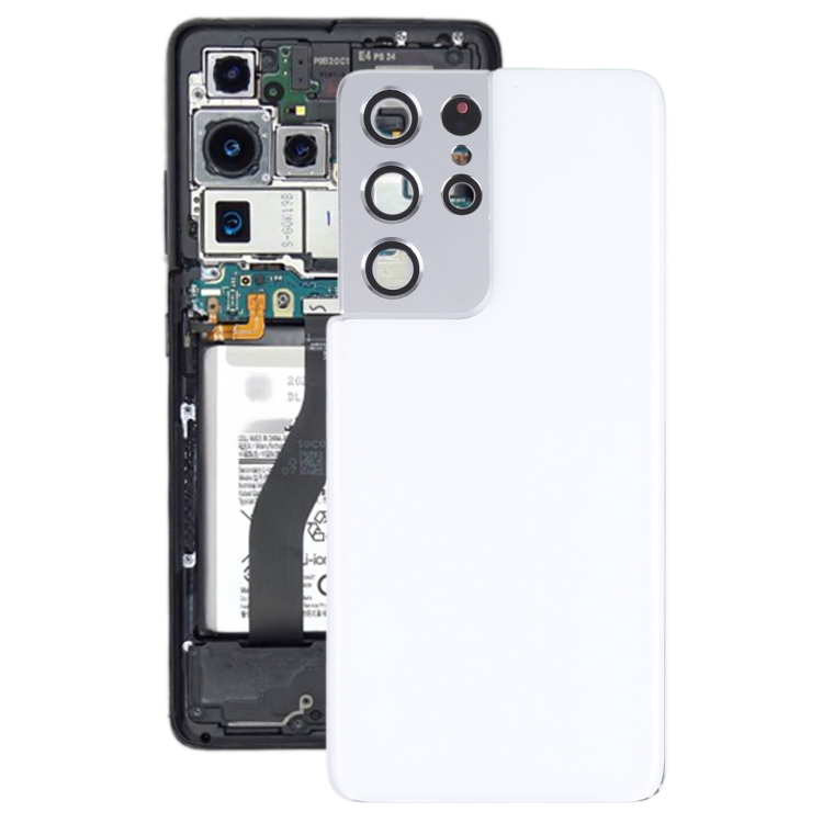 

Battery Back Cover with Camera Lens Cover for Samsung Galaxy S21 Ultra 5G(White)
