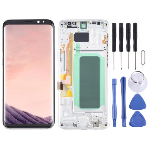 

OLED LCD Screen for Samsung Galaxy S8+ SM-G955 Digitizer Full Assembly with Frame (Silver)