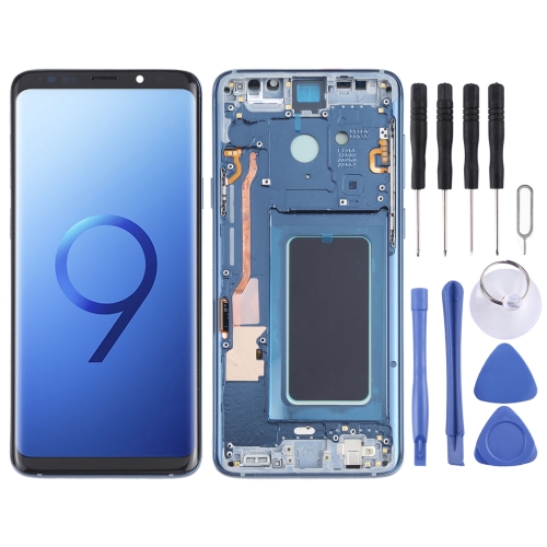 Oled Lcd Screen For Samsung Galaxy S9 Sm G965 Digitizer Full Assembly With Frame Blue