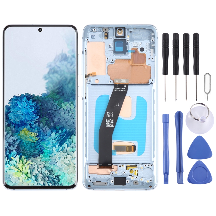 

Original LCD Screen and Digitizer Full Assembly with Frame for Samsung Galaxy S20 5G SM-G981B (Blue)