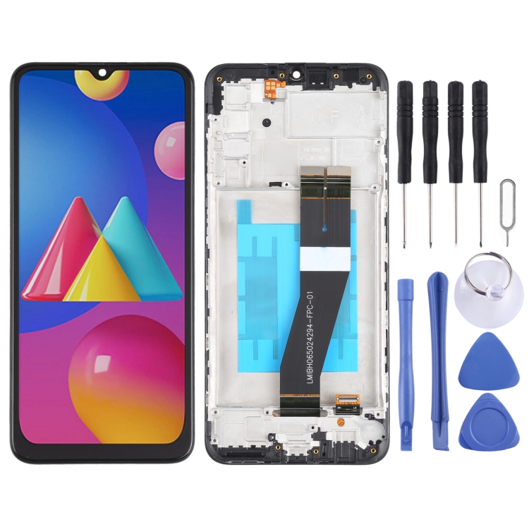 

LCD Screen and Digitizer Full Assembly with Frame for Samsung Galaxy M02s (US)