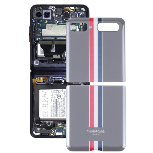 

For Samsung Galaxy Z Flip 4G SM-F700 Glass Battery Back Cover (Grey)