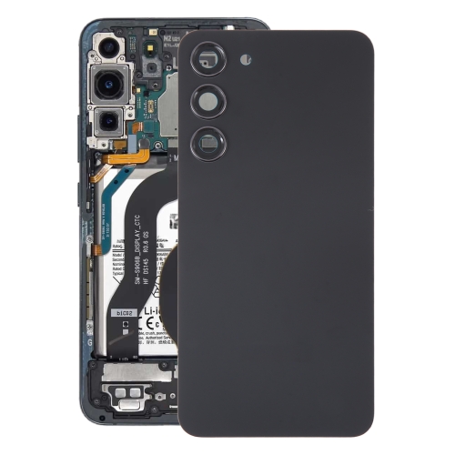 

For Samsung Galaxy S23+ SM-S916B OEM Glass Battery Back Cover with Camera Lens Cover(Black)