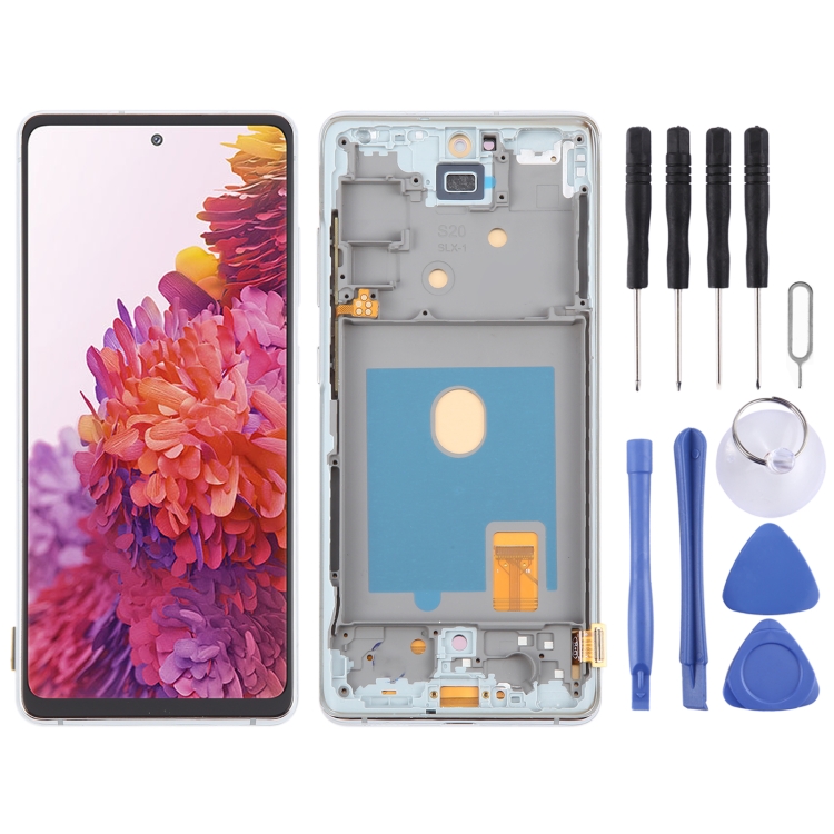 

For Samsung Galaxy S20 FE SM-G780F 6.43 inch OLED LCD Screen Digitizer Full Assembly with Frame (Silver)