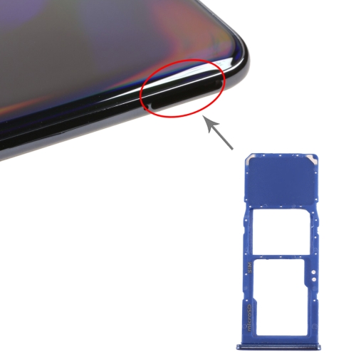

For Galaxy A70 SIM Card Tray + Micro SD Card Tray (Blue)