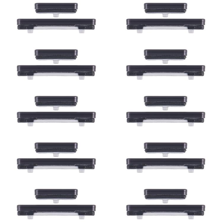 

For Samsung Galaxy S23+ SM-S916B 10pcs Power Button and Volume Control Button (Black)