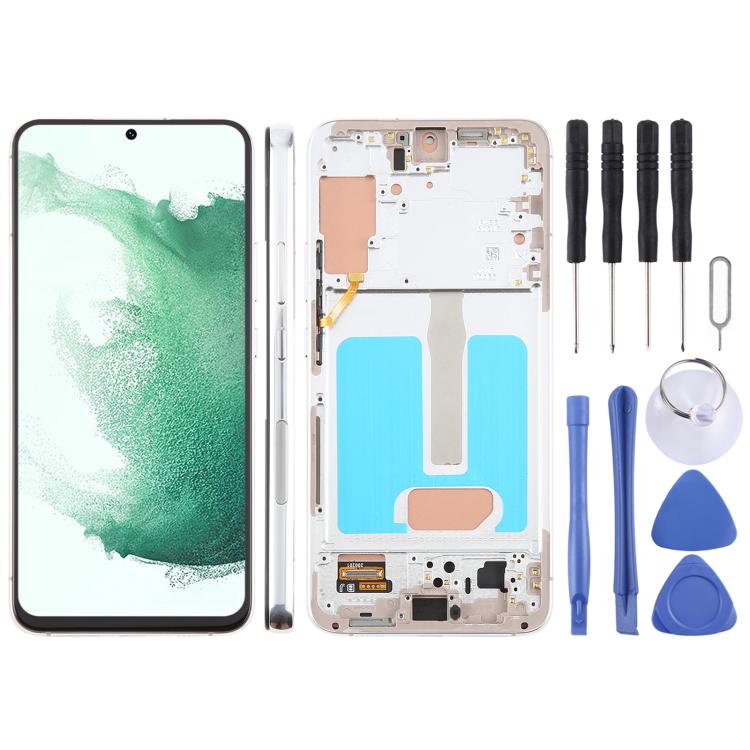 

For Samsung Galaxy S22+ SM-S906B 6.43 inch TFT LCD Screen Digitizer Full Assembly with Frame, Not Supporting Fingerprint Identification (Silver)
