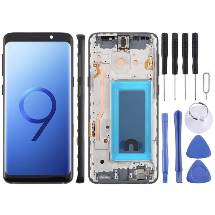 For Samsung Galaxy S9 SM-G960F 5.7 inch TFT LCD Screen Digitizer Full Assembly with Frame (Black)