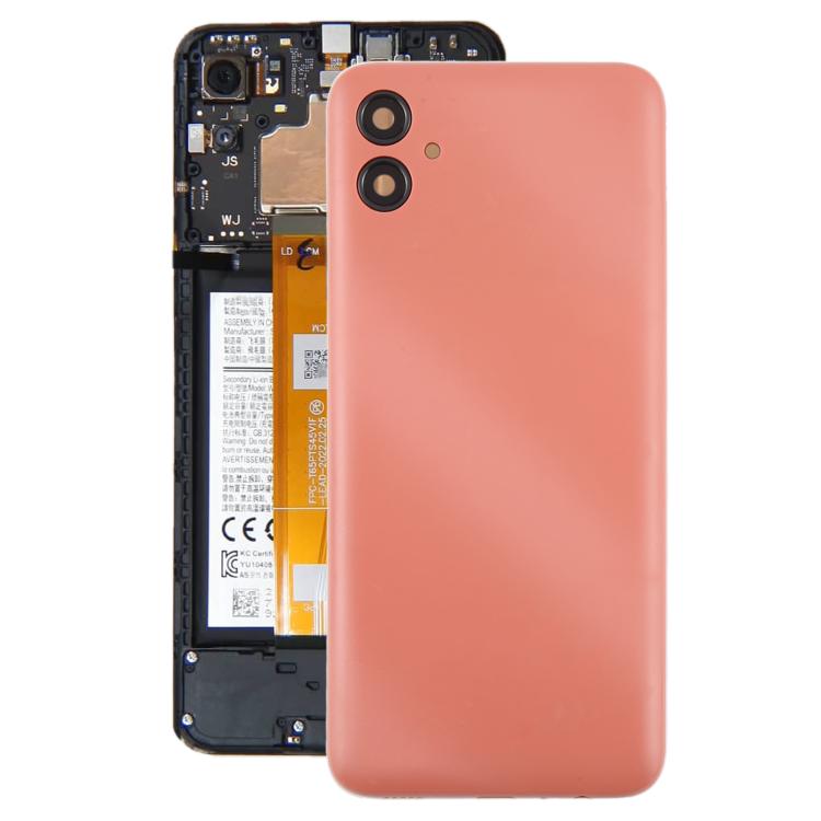 

For Samsung Galaxy A04e SM-A042F Back Cover with Camera Lens Cover(Pink)
