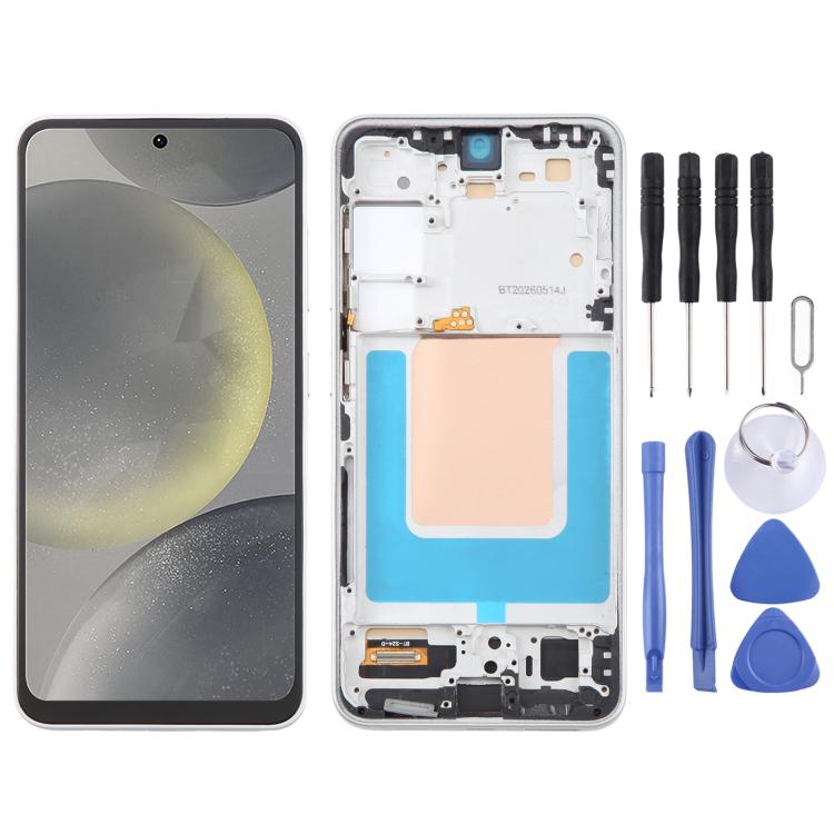 For Samsung Galaxy S24 5G SM-S921B TFT LCD Screen Digitizer Full Assembly with Frame, Not Supporting Fingerprint Identification (Silver)