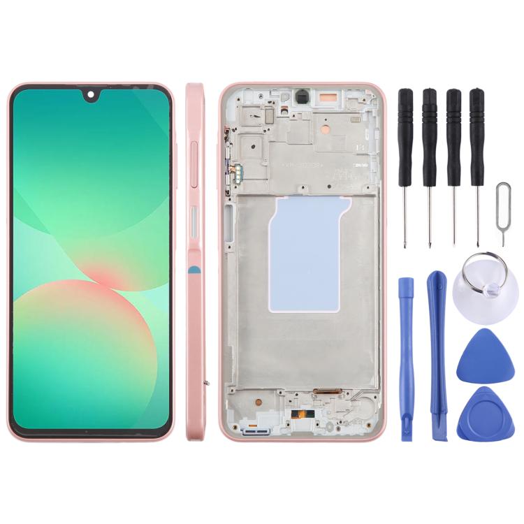 For Galaxy A26 SM-A266B Original LCD Screen Digitizer Full Assembly with Frame (Pink)