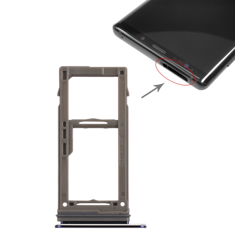 

SIM Card Tray + Micro SD Card Tray for Galaxy Note9 (Blue)