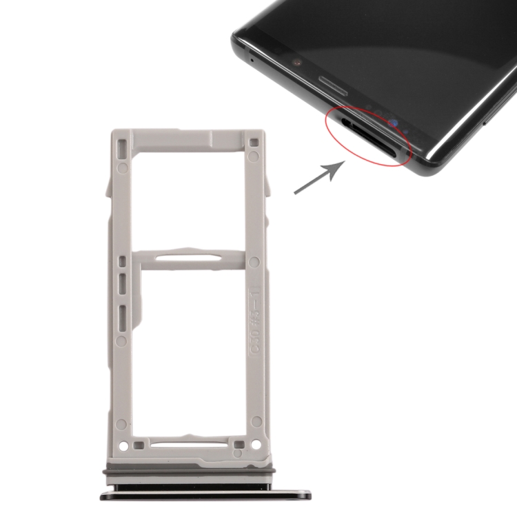 

For Galaxy Note9 SIM Card Tray + SIM Card Tray / Micro SD Card Tray (Black)