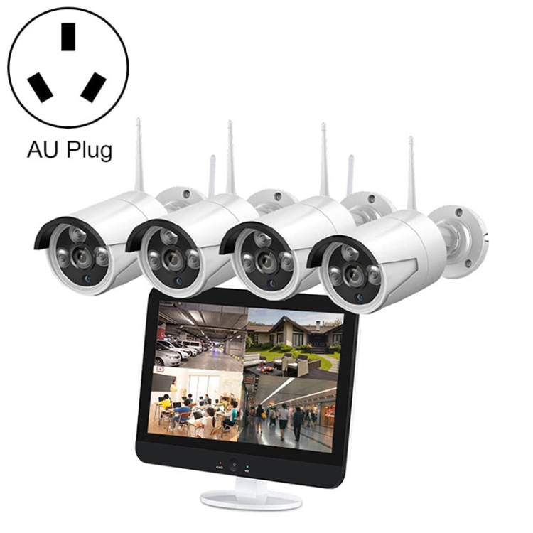 

K8204-PE5322-S3 4CH 5.0 Million Pixels HD Wireless Camera NVR Kit with 12.5 inch Screen, AU Plug