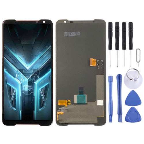 Original AMOLED LCD Screen for Asus ROG Phone 3 ZS661KS with Digitizer Full Assembly (Black) litchi texture horizontal flip 360 degrees rotation leather case for galaxy tab a 10 1 2019 t510 t515 with holder black