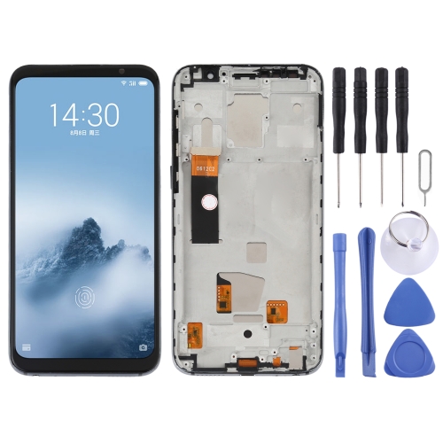 

TFT LCD Screen for Meizu 16th Digitizer Full Assembly with Frame, Not Supporting Fingerprint Identification(Black)