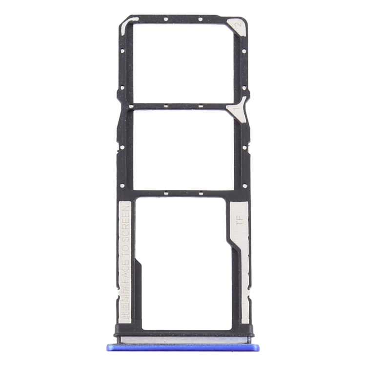 

SIM Card Tray + SIM Card Tray + Micro SD Card Tray for Xiaomi Redmi 9 (Blue)
