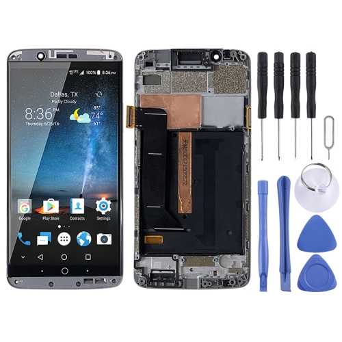 

AMOLED Material LCD Screen and Digitizer Full Assembly With Frame for ZTE Axon 7 A2017 A2017U A2017G(Grey)