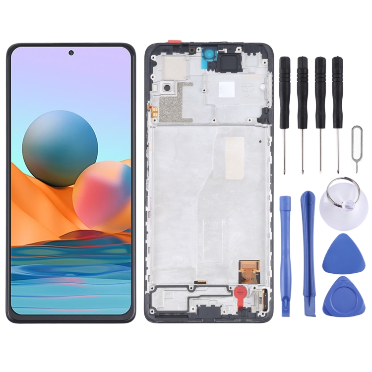 

OLED Material LCD Screen and Digitizer Full Assembly With Frame for Xiaomi Redmi Note 10 Pro 4G / Redmi Note 10 Pro (India) / Redmi Note 10 Pro Max (4G) M2101K6G M2101K6R M2101K6P M2101K6I