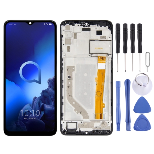 

LCD Screen and Digitizer Full Assembly With Frame for Alcatel 3X 2019 5048Y 5048U 5048 OT5048Y OT5048(Black)