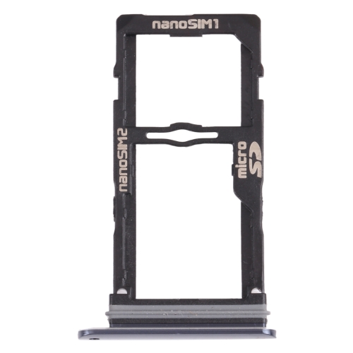 

Nano SIM Card Tray + Nano SIM Card Tray / Micro SD Card Tray for LG G8S ThinQ LMG810, LM-G810, LMG810EAW (Black)