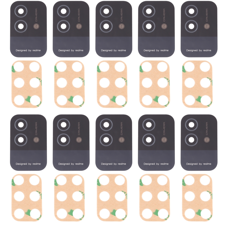 

10 PCS Back Camera Lens for OPPO Realme Narzo 50i RMX3235(Black)