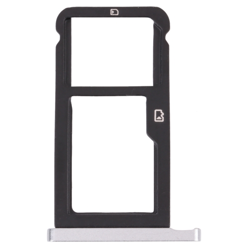 

SIM Card Tray + Micro SD Card Tray for ZTE Blade Zmax Pro / Z981 (Silver)
