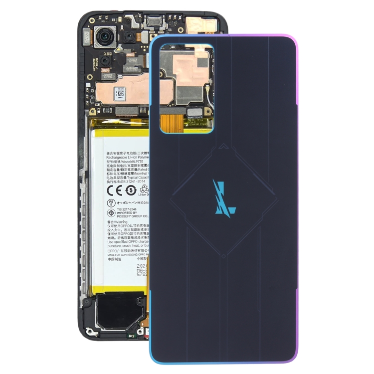 

For OPPO Reno7 Pro 5G Glass Battery Back Cover (Colorful Black)