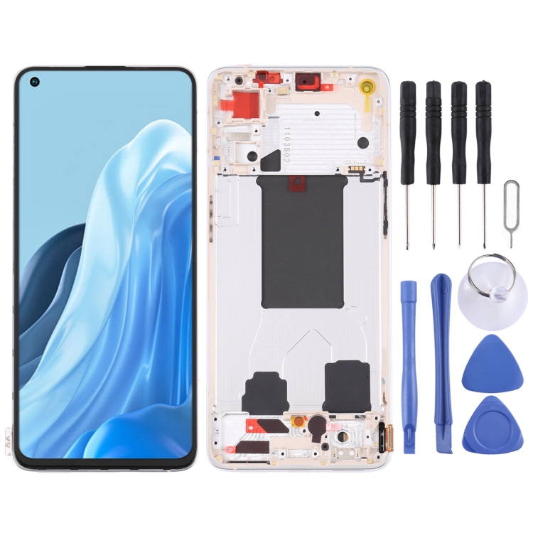 

Original LCD Screen For OPPO Reno7 5G China PFJM10 Digitizer Full Assembly with Frame (Gold)