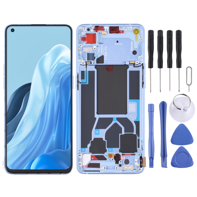 

Original LCD Screen For OPPO Reno7 5G China PFJM10 Digitizer Full Assembly with Frame (Blue)