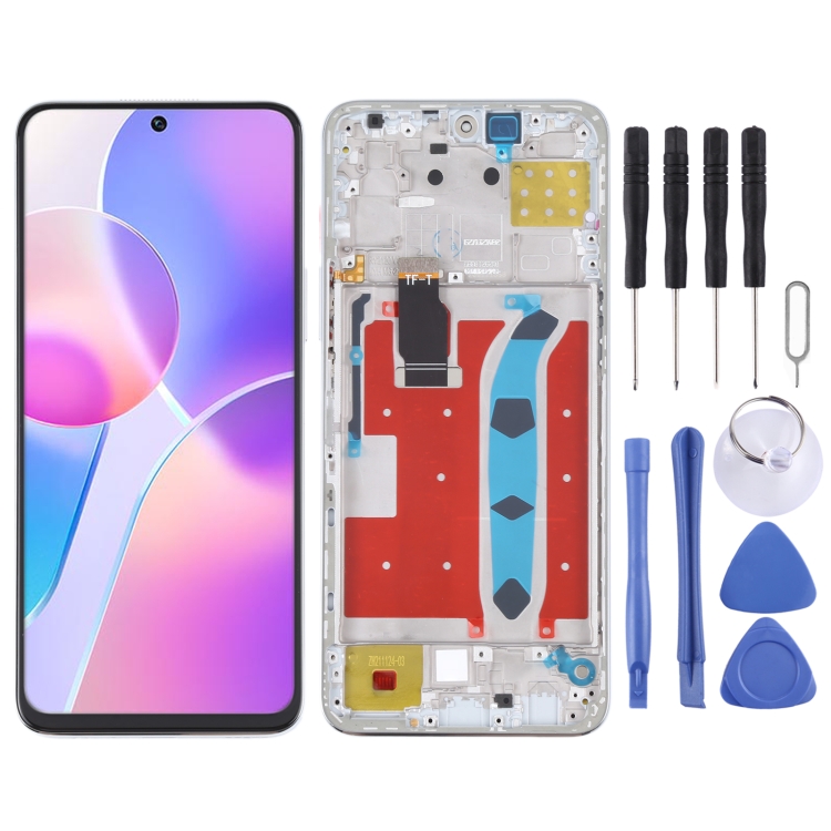 

Original LCD Screen for Honor X30i Digitizer Full Assembly with Frame(Silver)