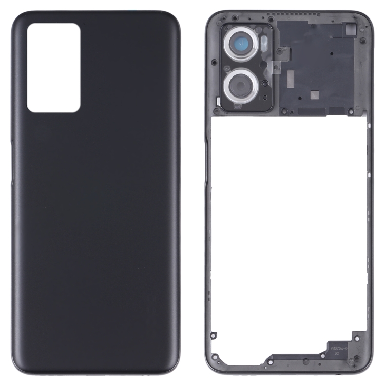 

For OPPO A36/A76 Battery Back Cover with Middle Frame (Black)
