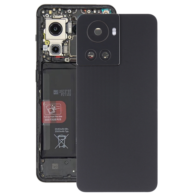 

For OnePlus 10R/Ace Battery Back Cover with Camera Lens (Black)