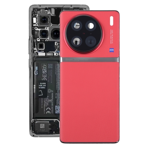 

For vivo X90 Pro Original Battery Back Cover with Camera Lens Cover(Red)