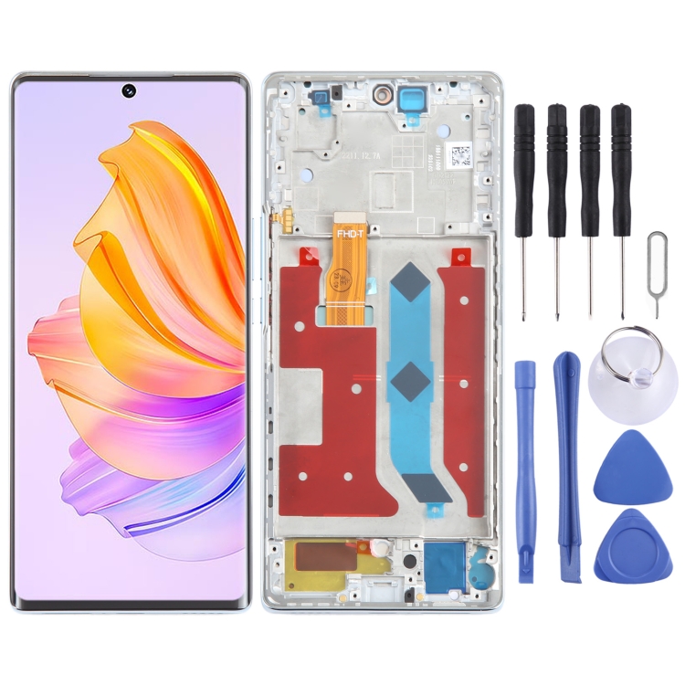 

For Honor 80 SE Original LCD Screen Digitizer Full Assembly with Frame (Blue)