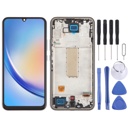 For Samsung Galaxy A34 5G SM-A346B OLED LCD Screen Digitizer Full Assembly with Frame 5pcs set laboratory glass test tubes with wooden rack set 1 12 dollhouse miniatu
